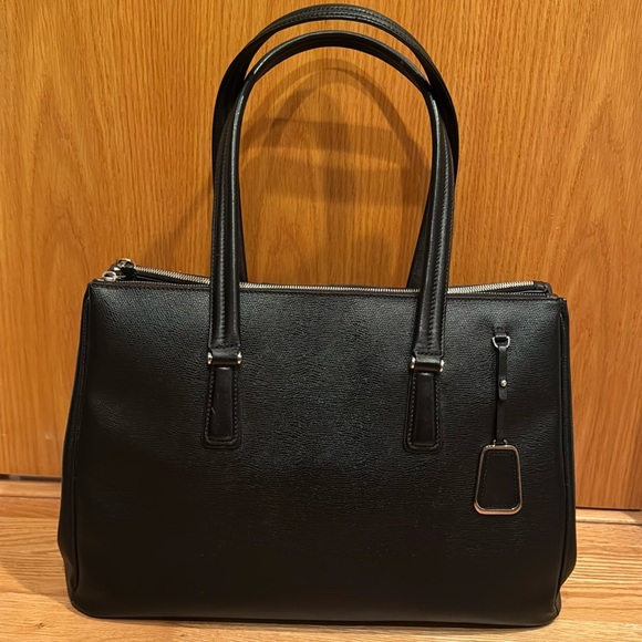 Tumi Leather Handbag - Black Canvas Coated - Picture 2 of 11